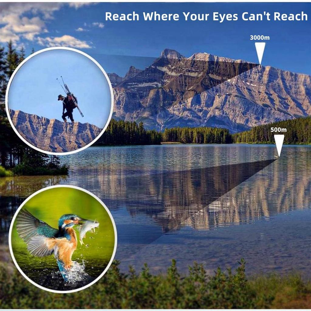 60x60 Compact Binoculars for Adult with Low Light Vision,BAK4 Prism FMC Lens HD Professional Waterproof,High Powered Easy Focus,for Bird