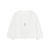 Zaprha 2025 Summer New Fashion Hollow Embroidered Short round Neck V-neck Puff sleeve Shirts 8741244