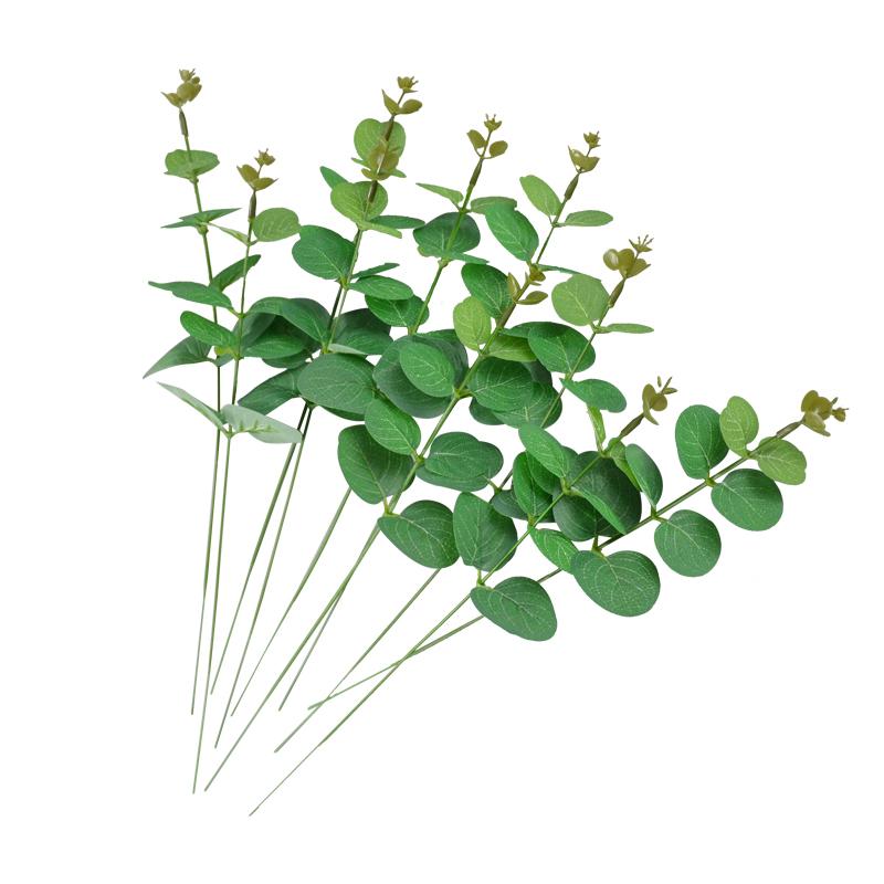 5Pcs Artificial Eucalyptus Leaves Fake Plants Grass for DIY Home Wedding Christmas Vases Decorative Flowers Wreaths Accessories