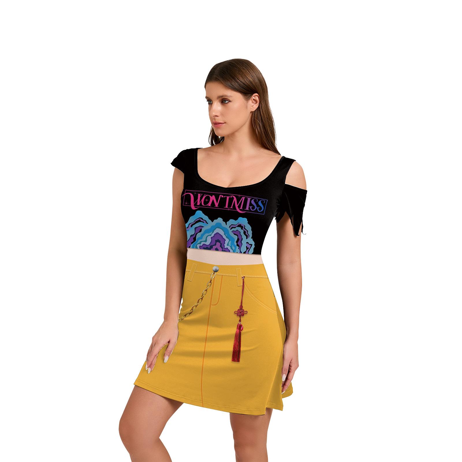 

Female Troupe Clothing Stage Performance Clothing Hallyu Female Troupe-P Demon Hunter Female Troupe Rumi Dress Female XL