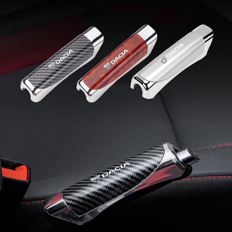 Kohlefaser Auto Handbremsabdeckung Handbremsgriffe Schutzabdeckung für Dacia Duster Logan MCV Sandero Stepway Dokker Lodgy