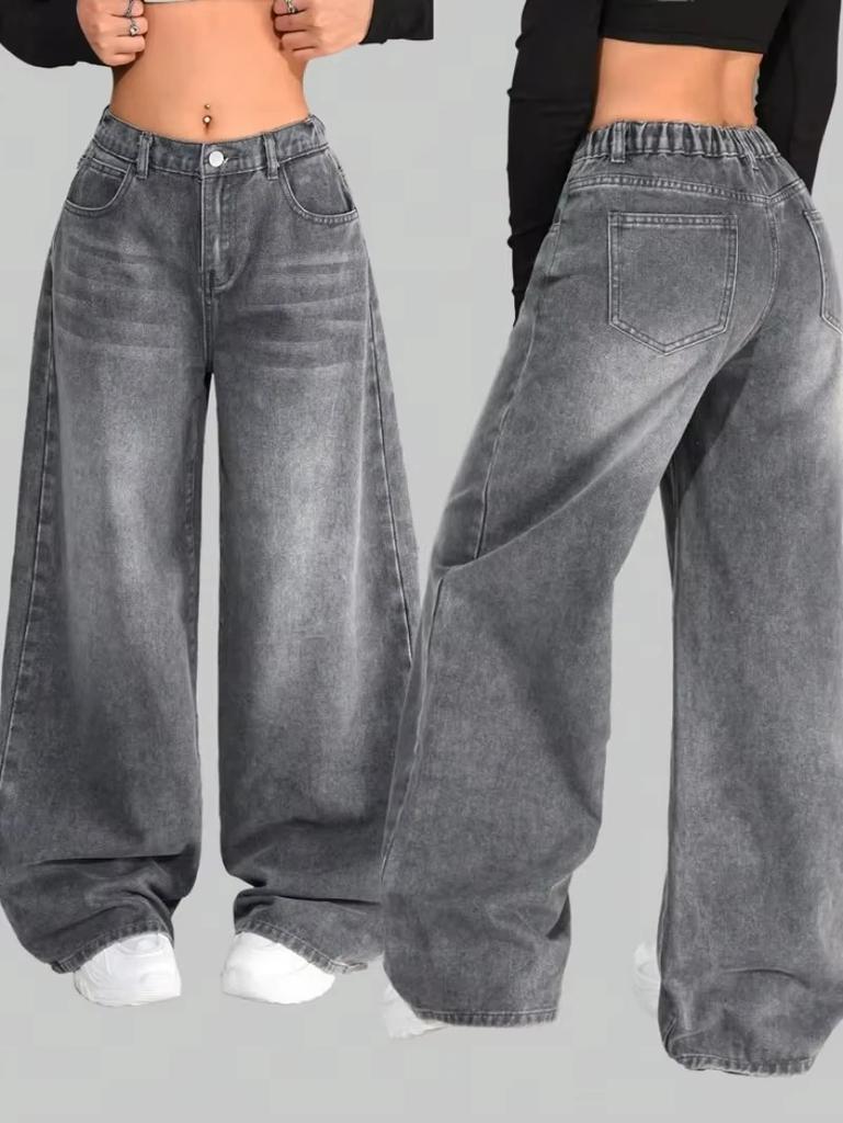 Y2K Amerikanisch Neues Muster Stickerei Baggy Jeans Herren High Street Vintage Hip Hop Mode Lässig Joker Paar Weitbeinige Hose