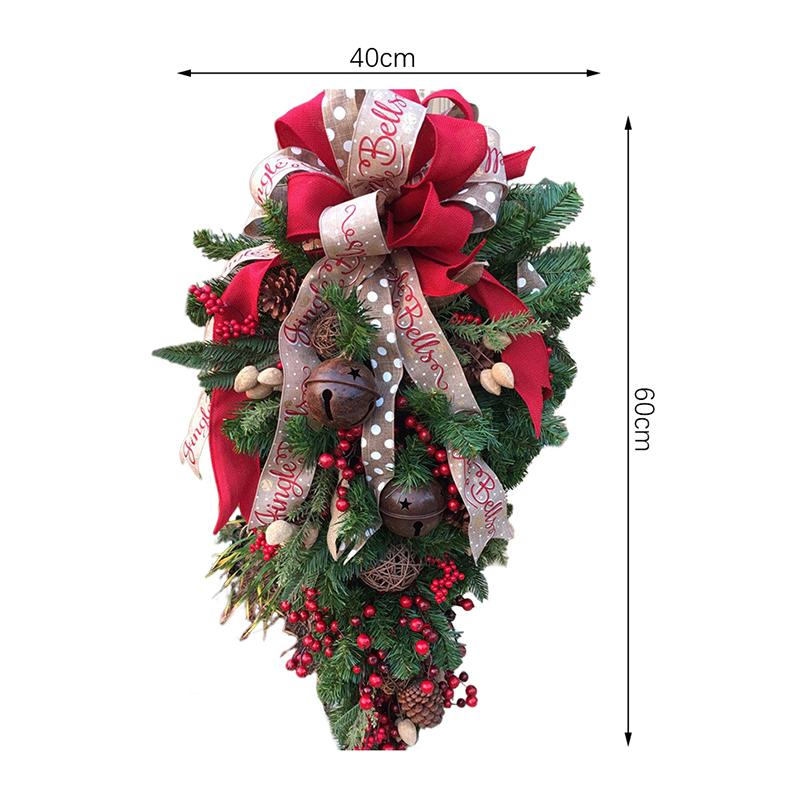 Creative Wreath Wall Hanging 60 Christmas Upside Down Tree Half Tree Christmas Decorations