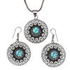 Topaz Blue Pendant Sky Earrings Set  Sterling Jewelry  Ring Earring