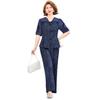 2026 Summer Outfit: Stylish Short-Sleeve Two-Piece Set for Middle-Aged and Elderly Women, Casually Elegant Chinese Style.