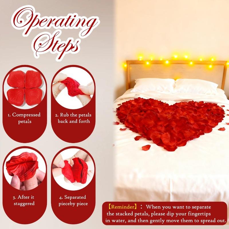 6000/500 Piezas Pétalos de Rosa Roja Artificiales Falsos Rosas de Seda de Simulación Pétalo de Flor para Día de San Valentín Boda Fiesta Decoración Venta al por Mayor