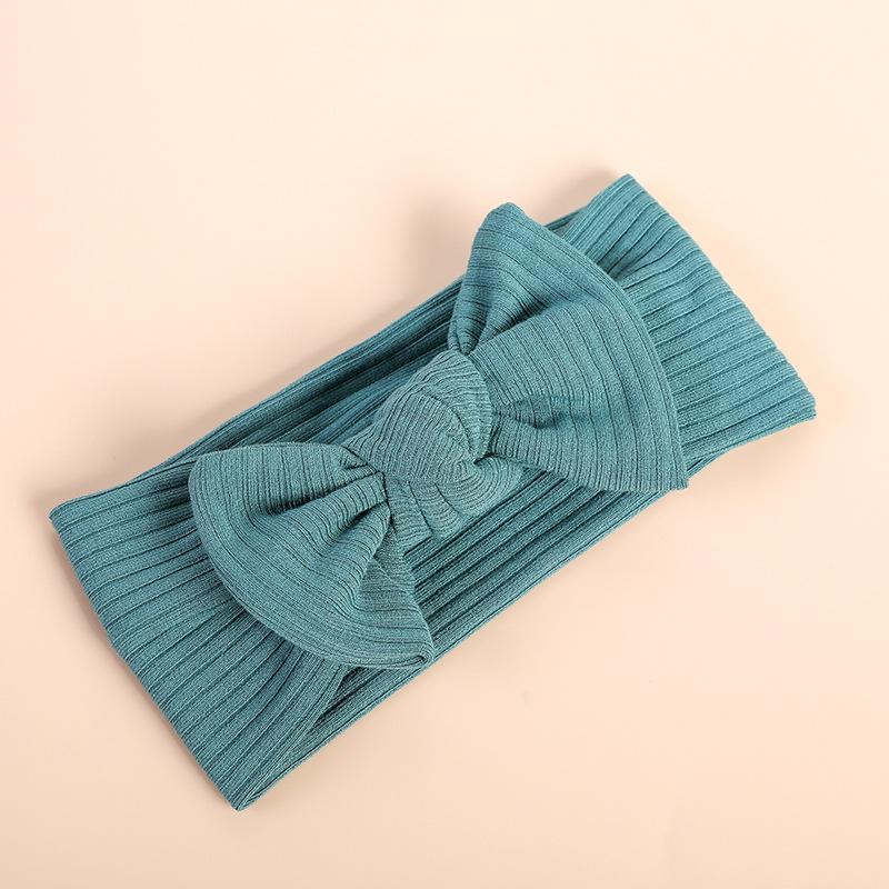 2022 Organic Cotton Baby Bow Knot Knitted Ribbed Infant Newborn Headbands for Babies 18 Colors Baby Accessories