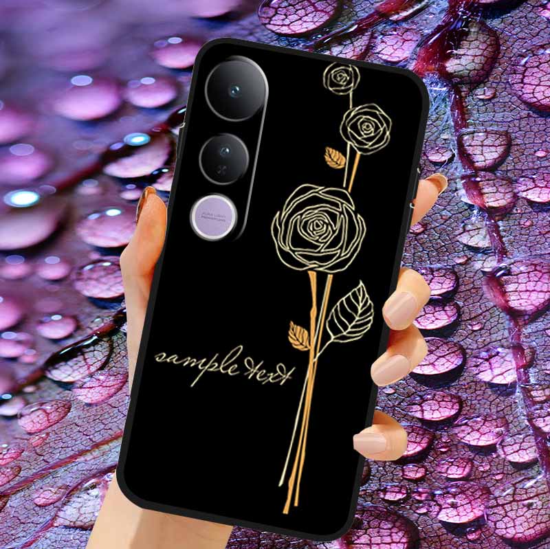 Case For Vivo V50 Lite Soft 3D Flower Relief Emboss Silicone Covers for Vivo V 50 Lite 4G 5G V50Lite Soft Capa Protective Casing