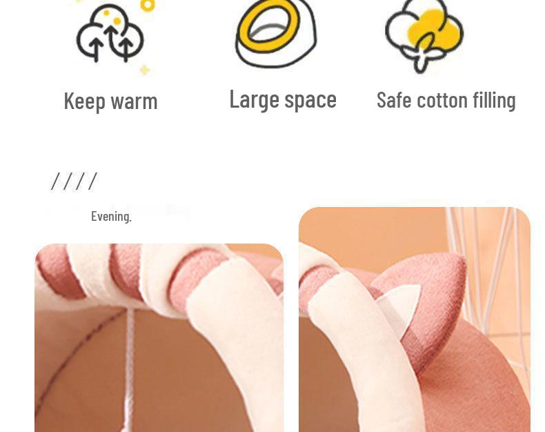 All-Season Cat & Dog Bed: Cozy Enclosed Pet House & Sleeping Mat