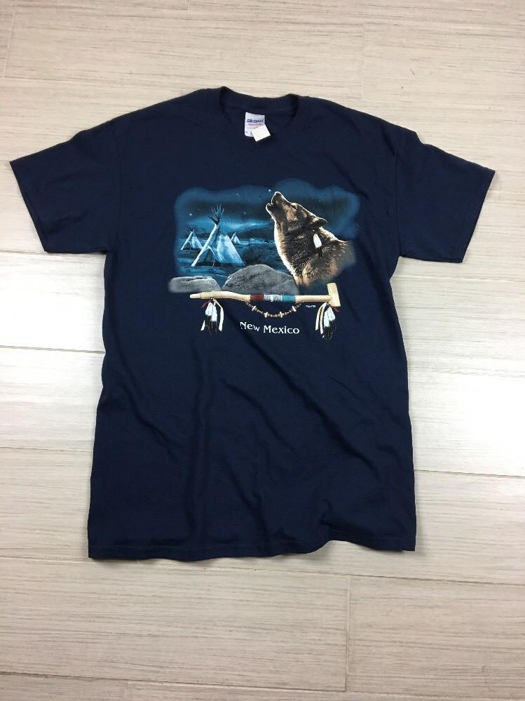 New Mexico Indian Wolf 2008 Tee Shirt Size Medium Blue M