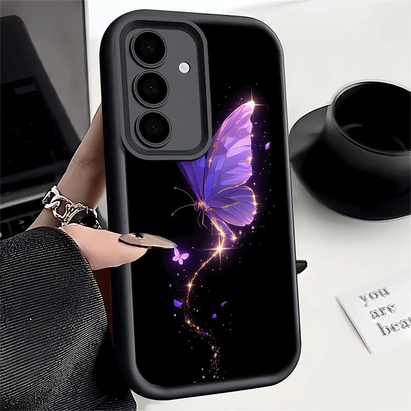 Phone Case for Samsung Galaxy S26 S25 Ultra S24 FE Beautiful Purple Butterfly Shell S23 Plus S22 + S21 S20 5G Soft Silicone Fund