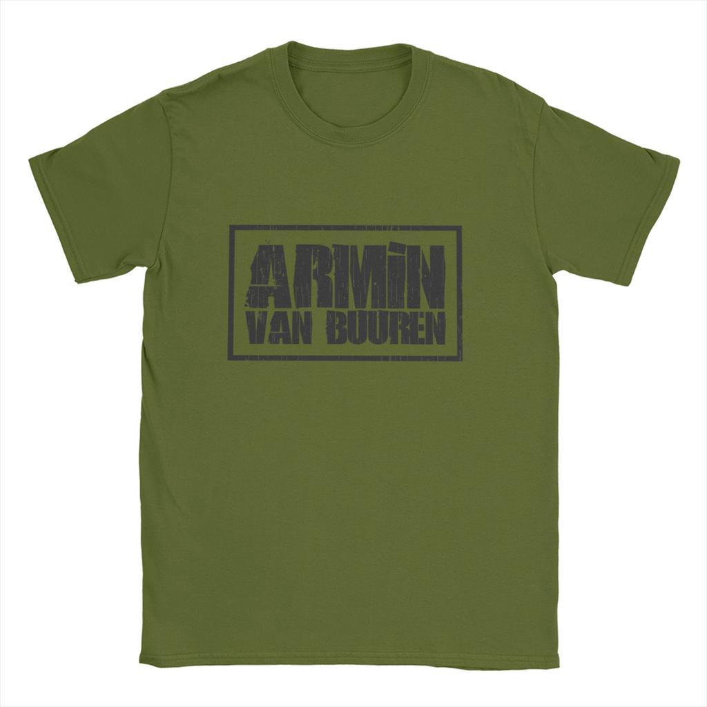 Vintage DJ Armin Van Buuren  TShirt for Men Round Neck Pure Cotton T Shirts  Short Sleeve Tee Shirt Unique Clothing
