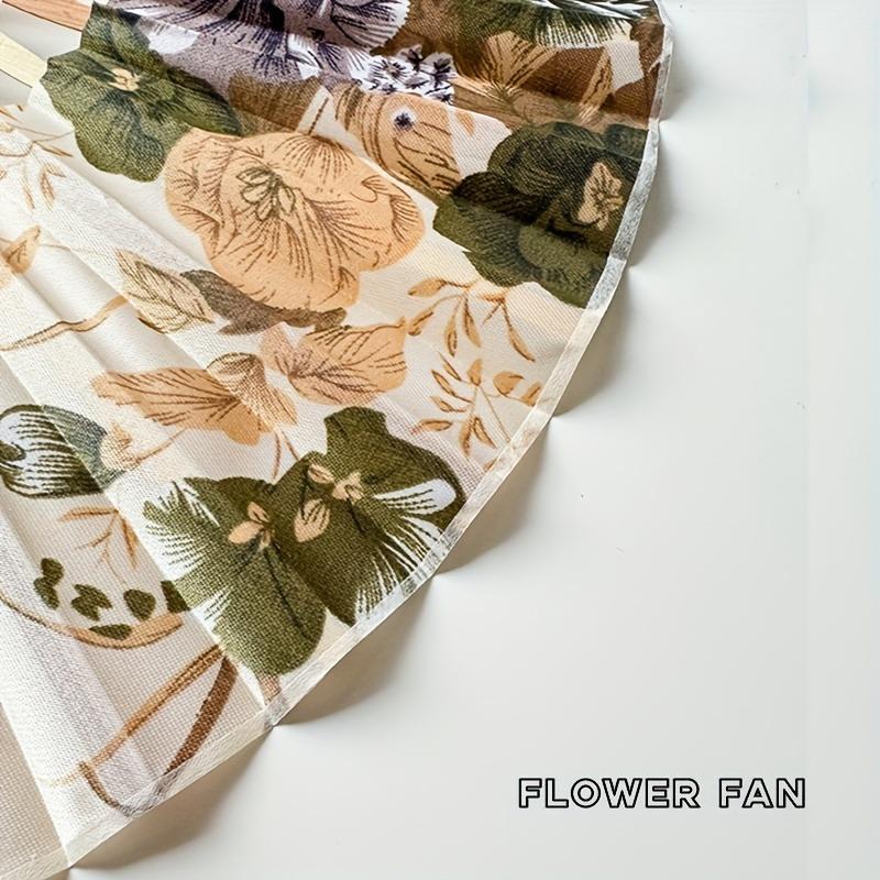 Elegant Linen Handheld Folding Fan Ink Painting Style ,Ideal for Weddings, Stage Props, and Summer Decor
