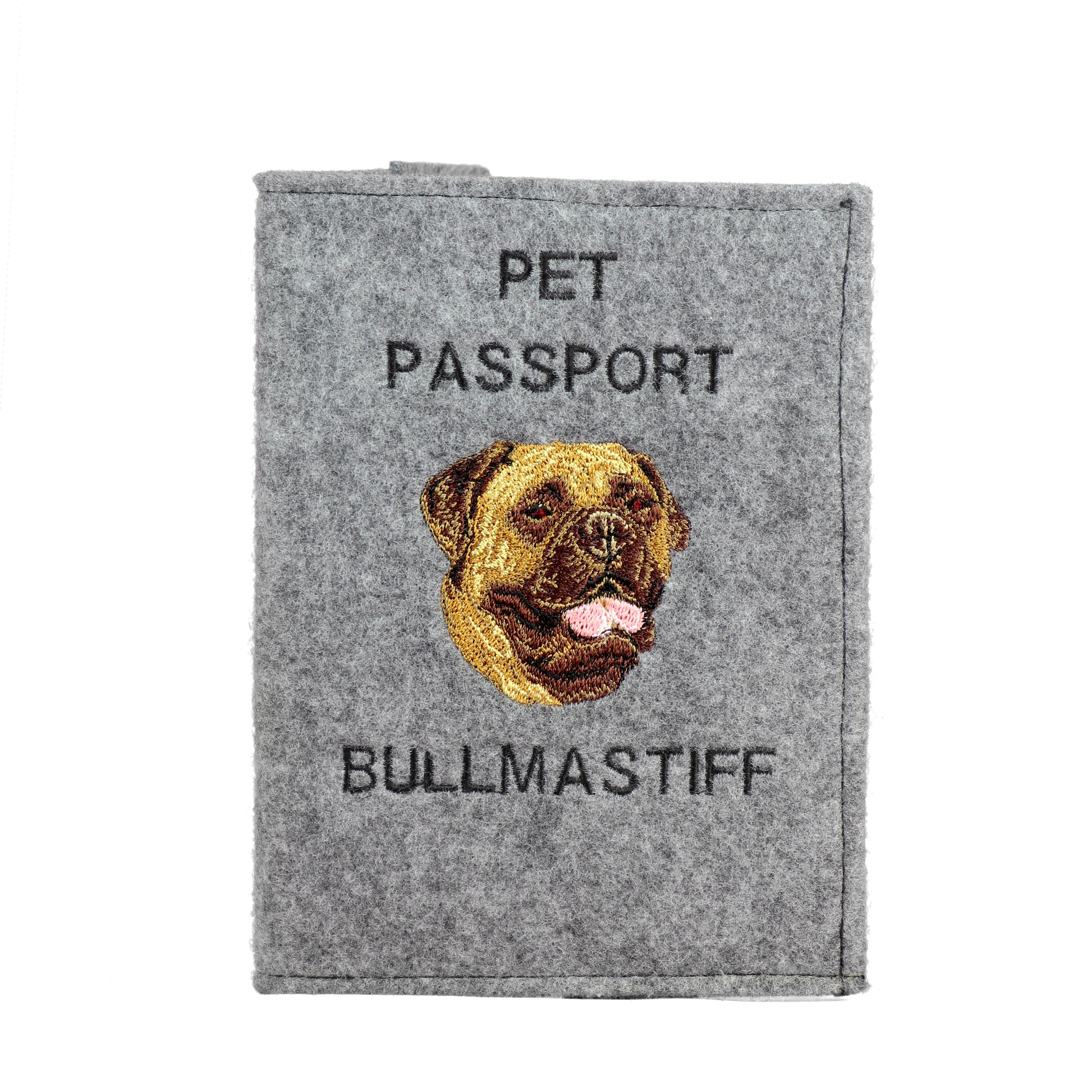 

Bullmastiff - Dog passport case, document case, gift for the traveller from the Art-Dog brand сірий колір