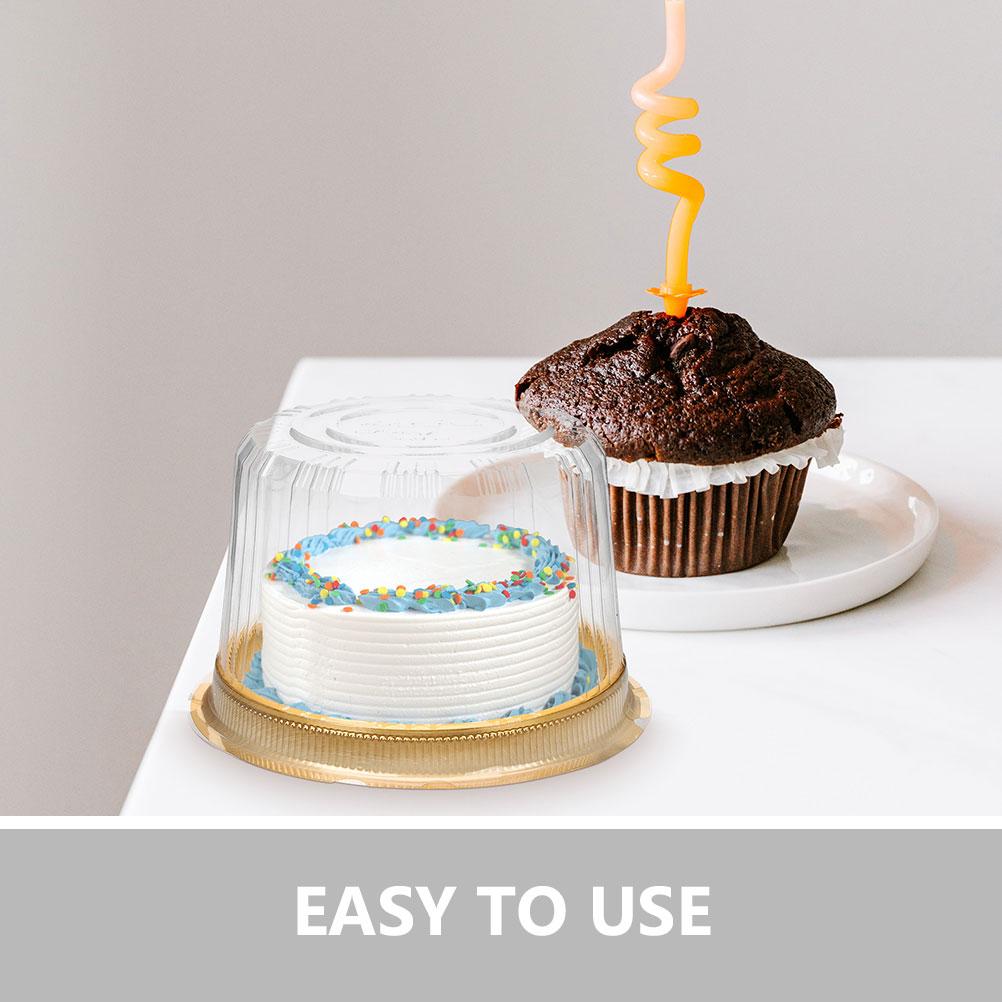 50 Pcs Plastic Cake Containers Favor Boxes Container with Clear Lids for Desserts Cake Packaging Box for Parties Home