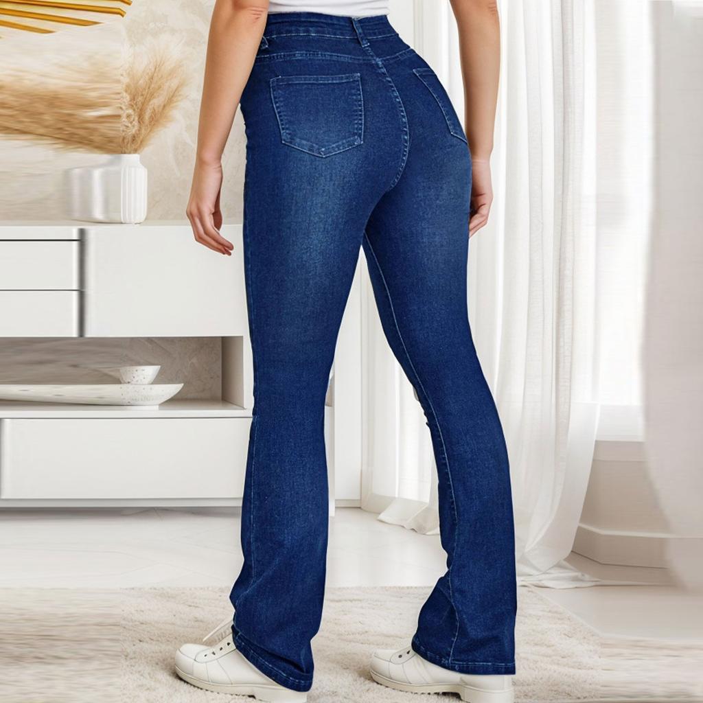 Modische, hoch taillierte, schlankmachende Stretch-Jeans im Micro-Cropped-Stil für Damen