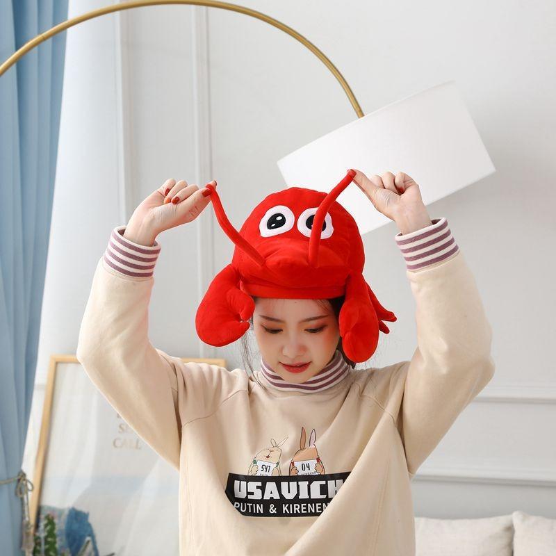 Hat, Lobster Hood, Hat, Plush Hood, Photo Props, Photo Props, Cartoon Hood.