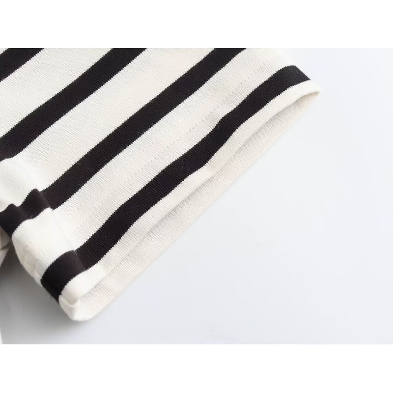 Women's Fashion All-Match Color-Block Crew Neck Short-Sleeved T-shirt