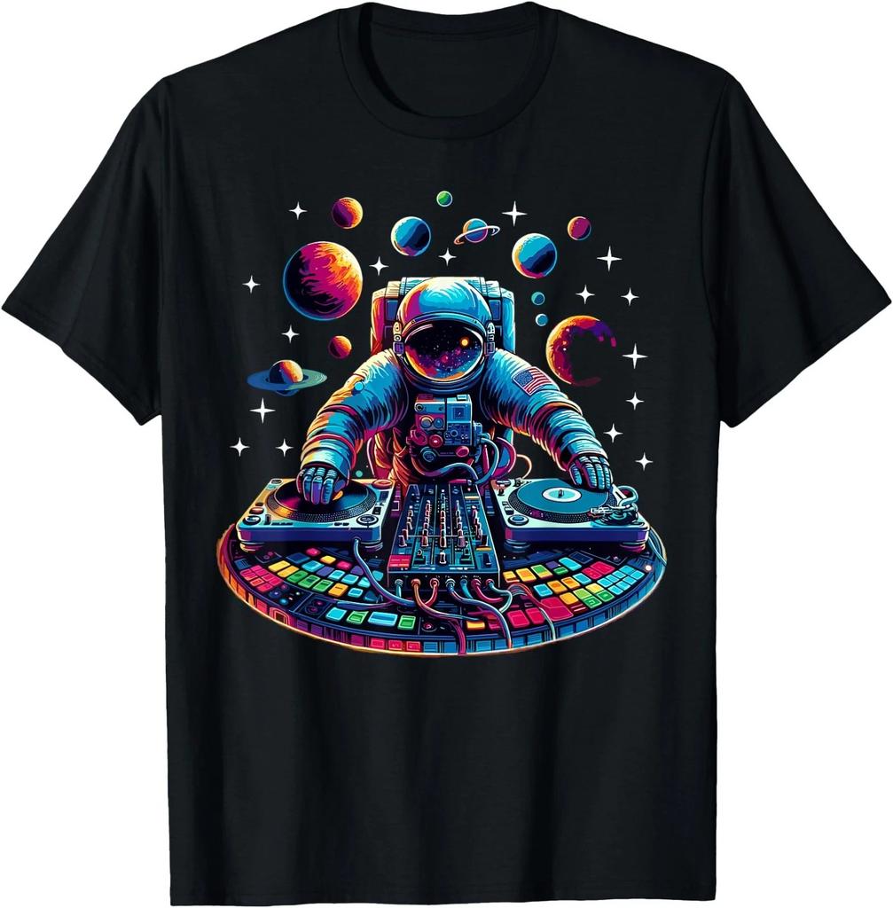 Astronaut DJ Planeten DJing im Weltall T-Shirt