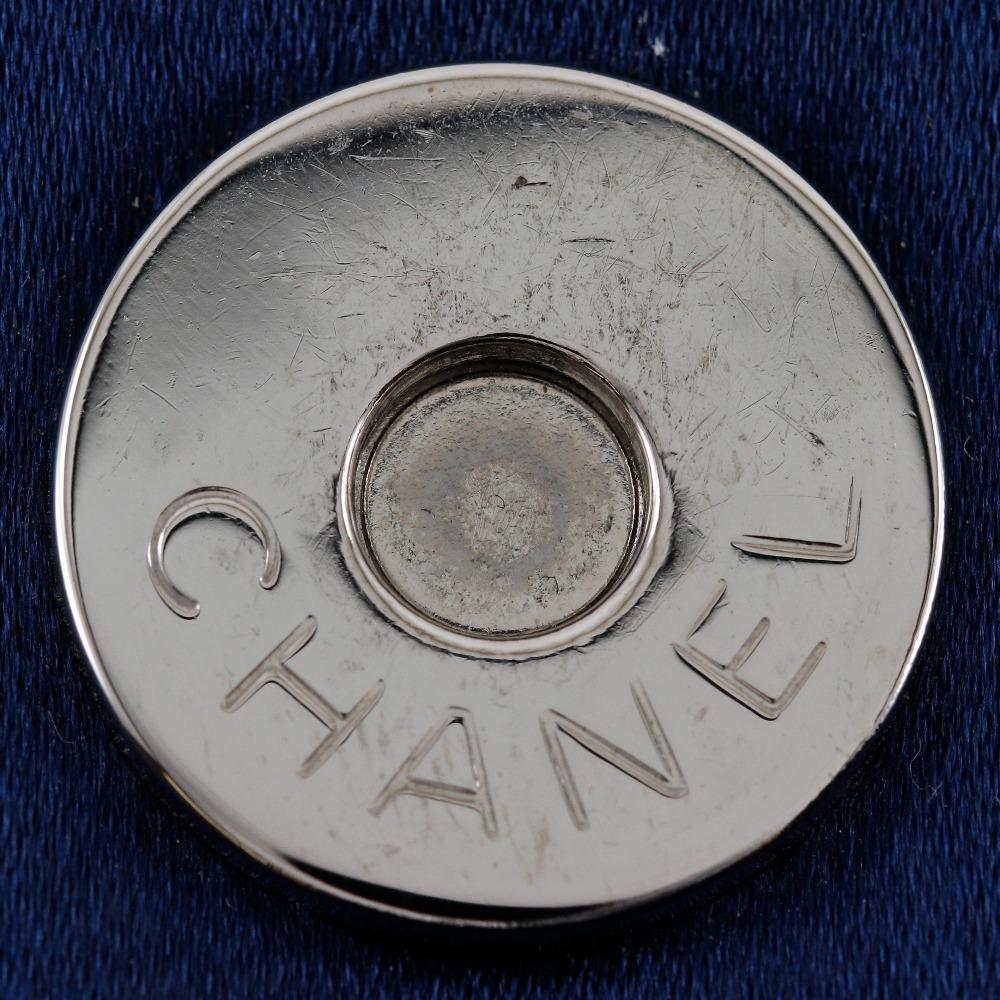 Chanel Chocolate Bar Shoulder Bag A17829 ChainShoulder Blue Satin Women Used