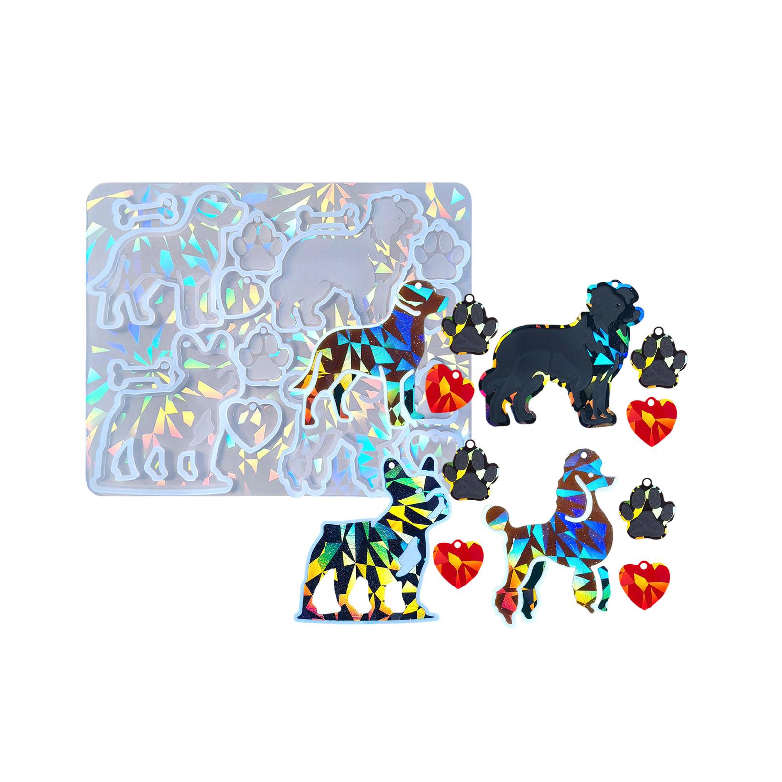 

Голографическая форма для украшений Гибкая силиконовая форма для изделий из эпоксидной смолы Брелок в виде животного Подвеска Форма для декора прозрачный