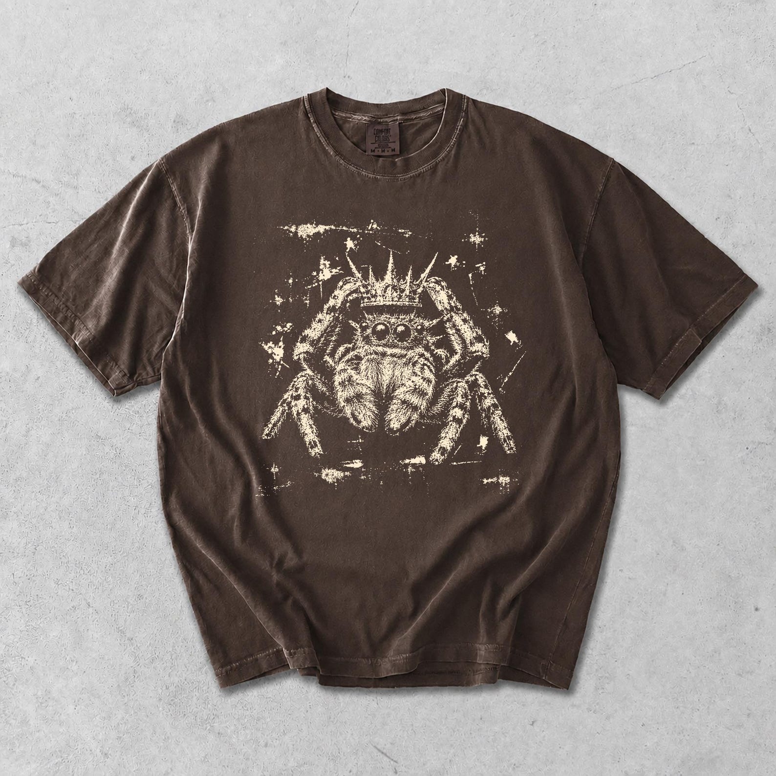 Vintage Spider Shirt, Jumping Spider Graphic Tee, Comfort Colors Gothic Punk Insect Shirt, Creepy Cute Halloween Spider Lover Gift S