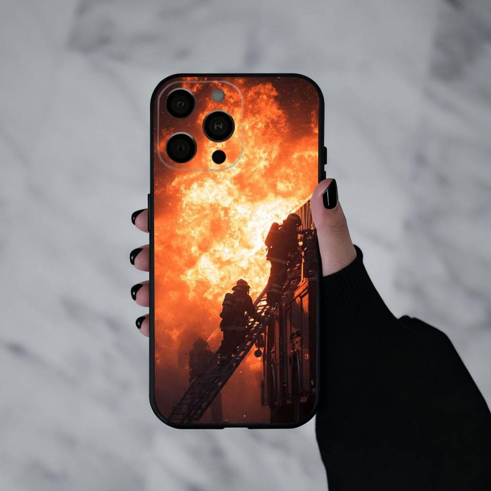 Fire Disaster Firefighter   Phone Case For iPhone 17pro, 16,15,14,13,12,11 X XR Plus,Others Soft Black Cover