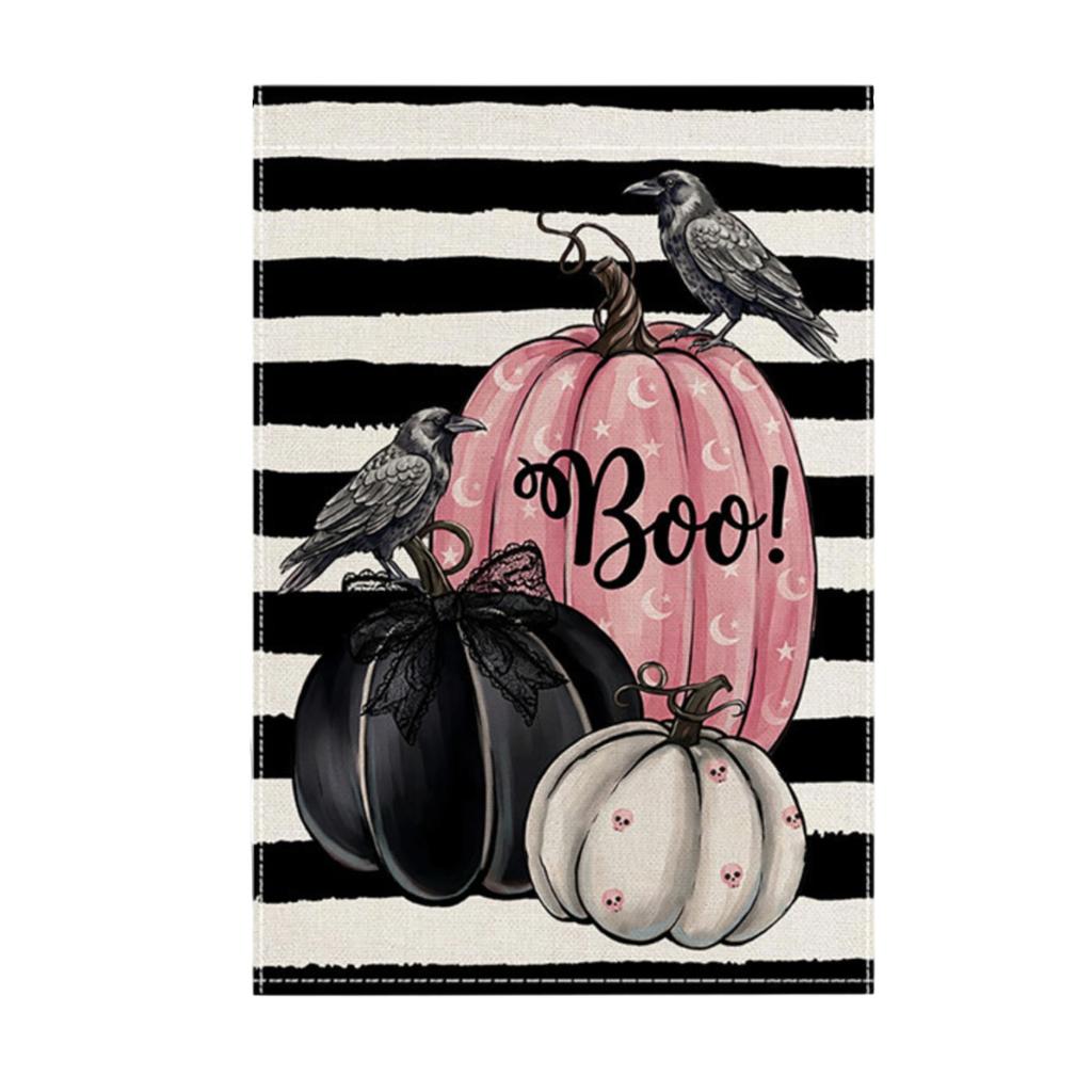 Halloween Garden Flag with Leaf Print for Fall Outdoor Decor