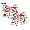 Christmas Tree Topper Decorations 2Pcs Polka Dot Bow Decor, European Style Ribbon Ornament for Large Hanging Bows Windows Gift Box Wreath, Festive