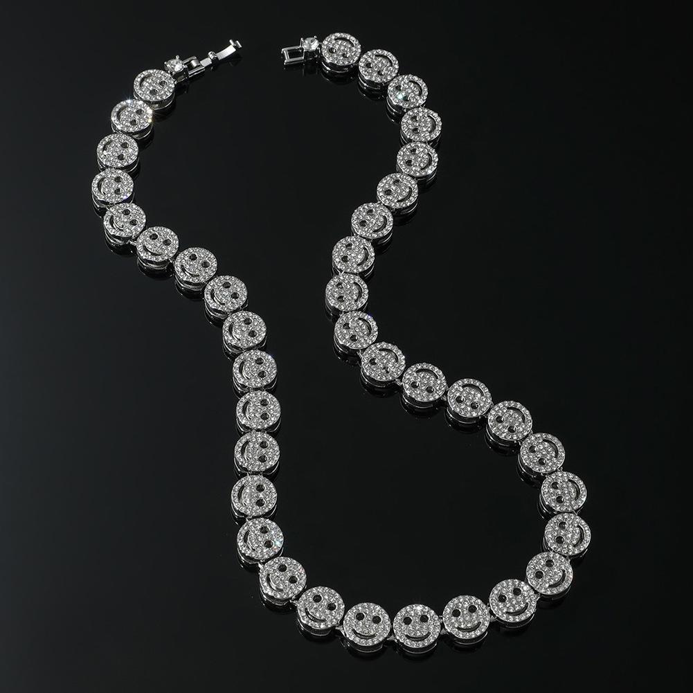 Fashionable Exquisite Smiling Face Decoration Necklace Bracelet Suit Suitable For Summer Travel And Fashionable Zircon