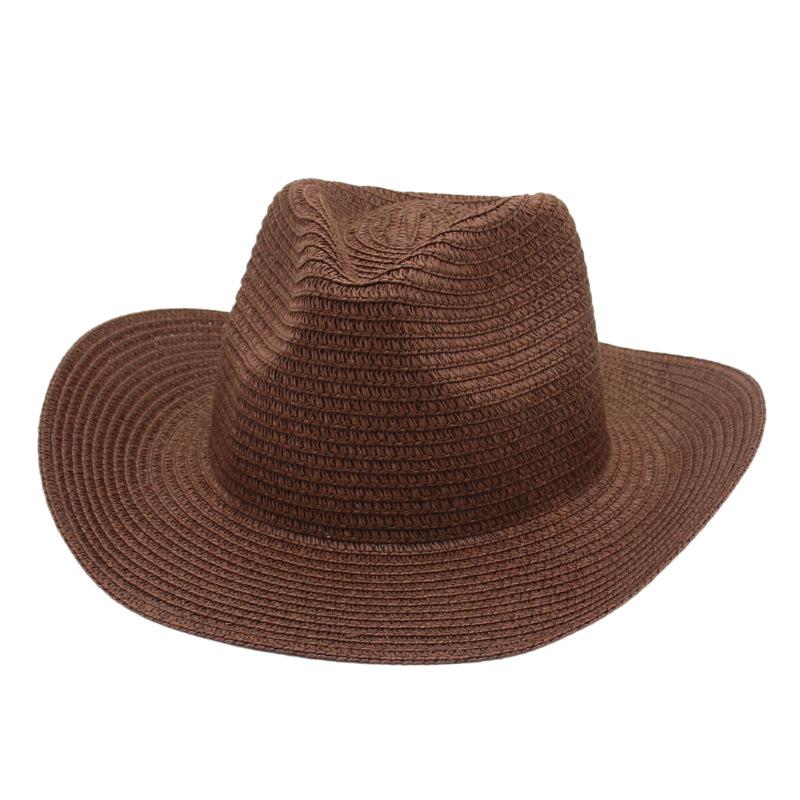 Ethnic Style American Straw Hat Western Cowboy Warped Edge Spring And Summer Thin Top Hat Performance Jazz Hat Spring And Summer Fishing Hat