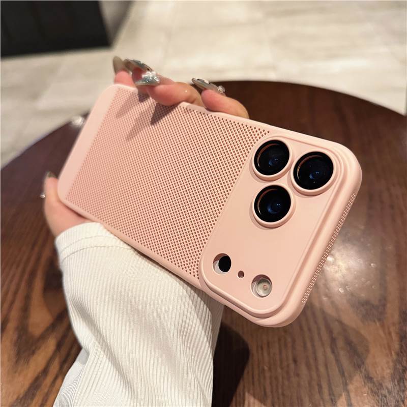 Applicable To iPhone17 Mobile Phone Case Ultra-thin Breathable Heat Dissipation Solid Color Film Apple 16 All-inclusive Lens Matte Protective Case