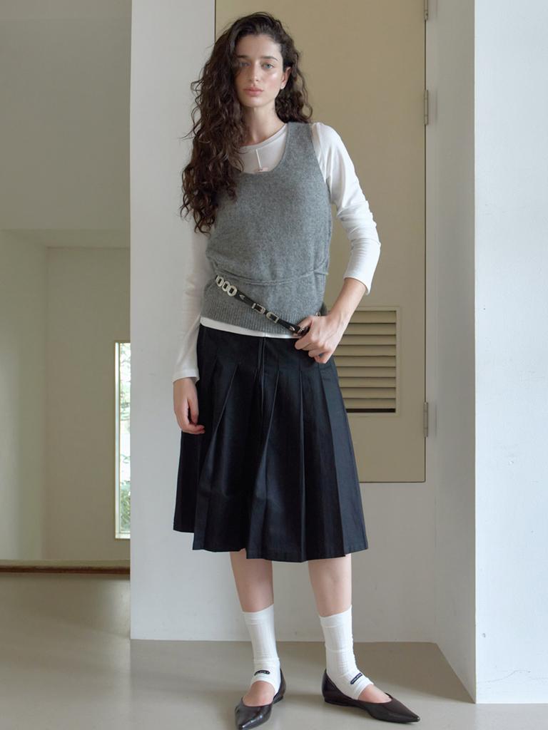Elssibeui Cozy Mohair Knit Vest_Gray