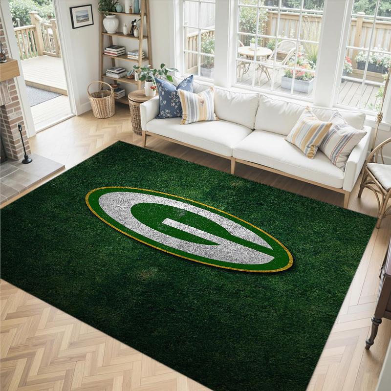Tappeto in Velluto Cristallo Design Green Bay Packers Accogliente Non?Tappeto Stampato Antiscivolo per Camera da Letto Soggiorno Ingresso