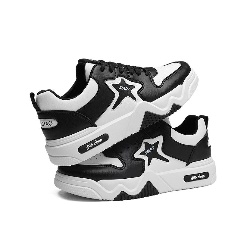 New Autumn Men's Sneakers Men's Comfortable Platform Shoes  Trend Lace-up Vulcanized Shoes White Casual Sneakers