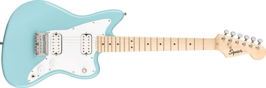 Squier Electric Guitar Mini Maple Daphne Blue with Soft Case Jazzmaster® HH, Fingerboard,