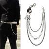 Sturdy Alloy and Leather Men's Waist Chain Portable Accessory for Punk and Hip Hop Enthusiasts Seek Unique Styles