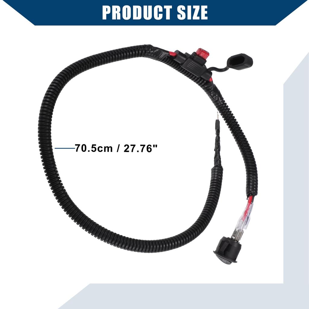 Hihaha Fuse Bypass Kit Fuse Bypass Switch / Universal Car with Switch / 1 Piece Black 60cm