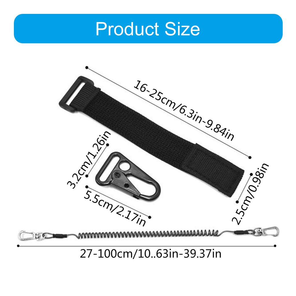 1pc/2pcs Tie Belt Wrap Strap Fishing Casting Rods Holder Belt Metal Buckle Strap Fishing Pole Tether with Coiled Lanyard
