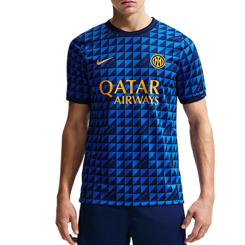 Nike Dri-Fit Интер Милан Влагоотводящая Быстросохнущая Предматчевая Футболка с коротким рукавом Версия для болельщиков Мужская tops II3114-409 S