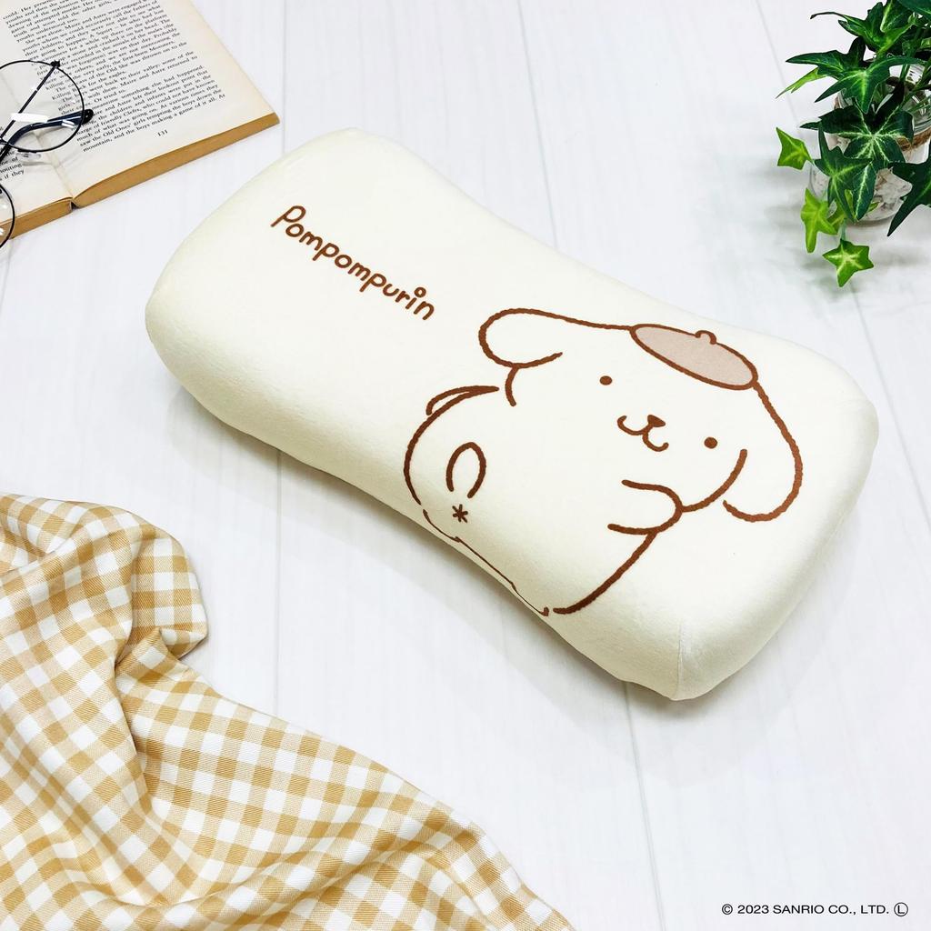 MORIPiLO Morishita polštář z paměťové pěny Sanrio Pompompurin 15x31cm Opěrka pasu Opěrka zad Vycpaný polštářek na hračky pastelově žlutá 4621198