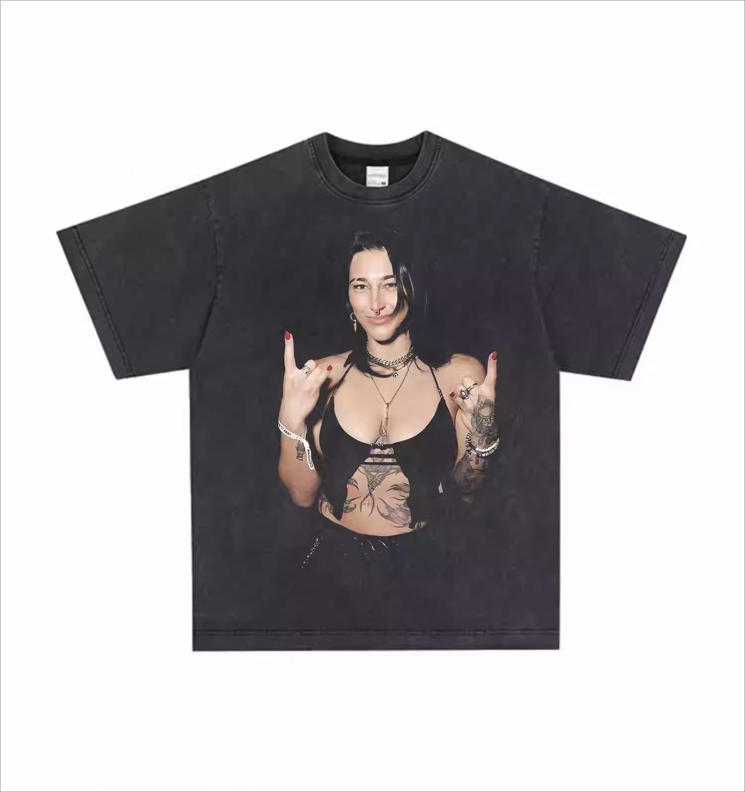 

Rhea Ripley s Vintage Pure Cotton Short-Sleeved T-shirt Unisex Women s Versatile Outdoor Fashion Trend Cheap Clothing S