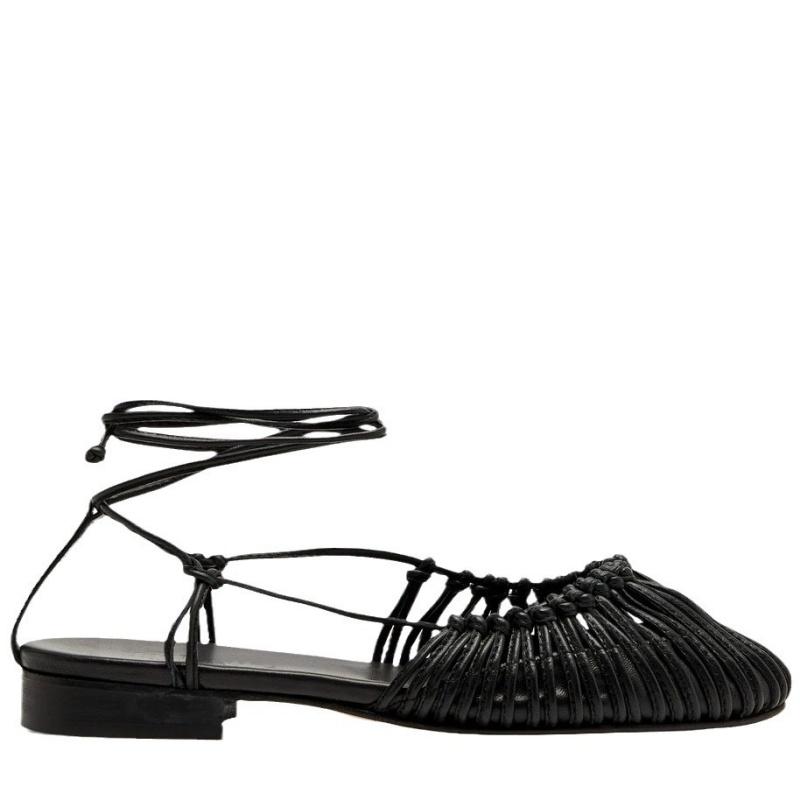 Fashion 2025 Summer Low Heels Roma Sandals Fashion Outdoor Woven Hollow Women Sandals Casual Lace-up Round Head Sandals