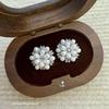 Freshwater Pearl Zircon Flower Stud Earrings - Light Luxury, Cute & Versatile Design for Women