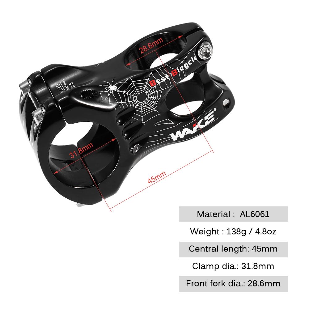 WAKE 31.8mm 35mm Aluminum Alloy Mountain Road MTB Bicycle Bike Handlebar Stem