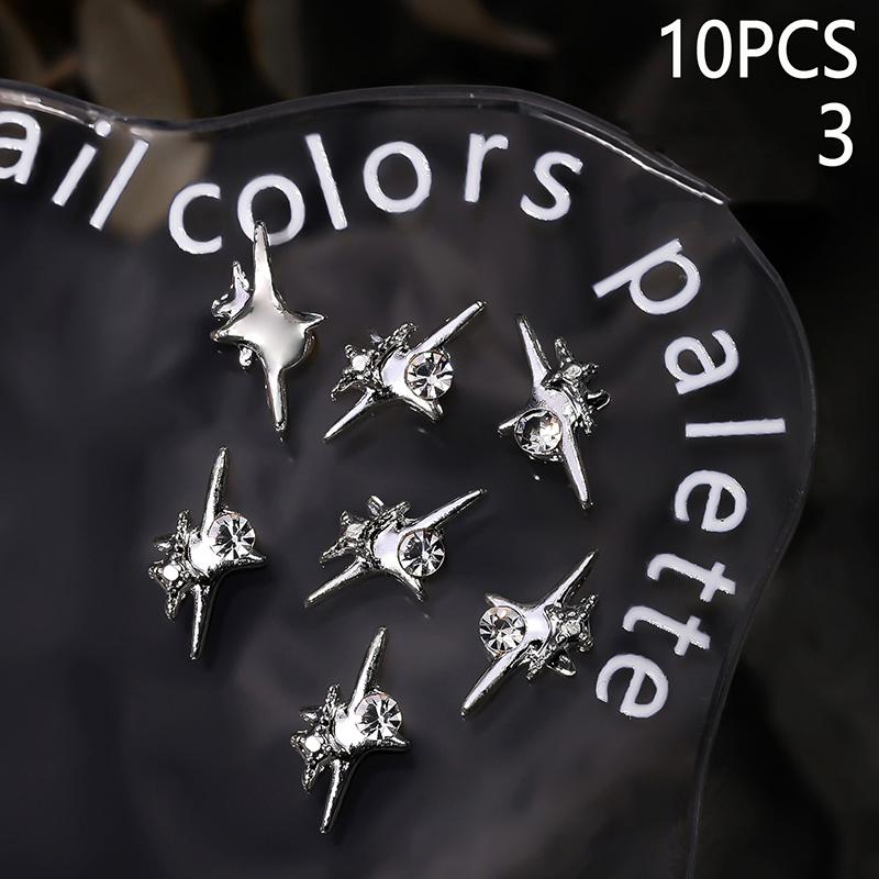 

10 шт. 3D сплав Астеризм Шармы для ногтей Украшения Звездные аксессуары Блестящие детали для ногтей Материалы для нейл-арта Принадлежности