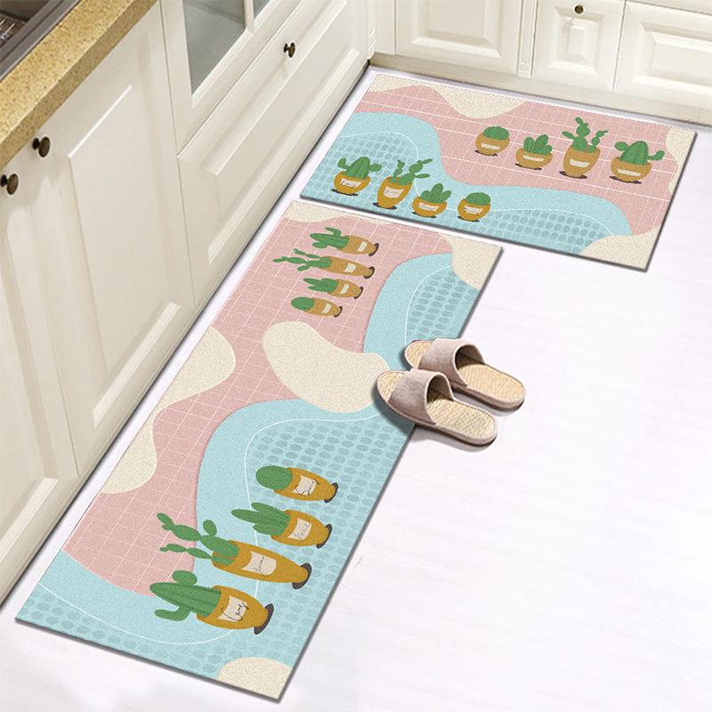 WTEMPO Kitchen Carpet Printed Carpet Thick Foot Mat Floor Mat Simple Door Mat Entrance Door Mat