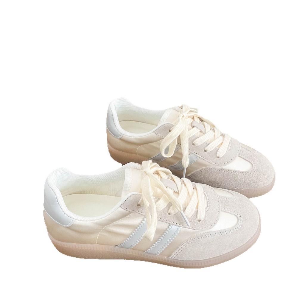 With skirt German training shoes women's summer breathable thin popular lightweight flat baseplate shoes retro board shoes casual little white shoes