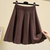 Korean Style A-Line High Waist Mini Skirt for Women - Slimming, Plus Size, Hip-Covering, Draping Effect, Big Swing Knitted Umbrella Skirt