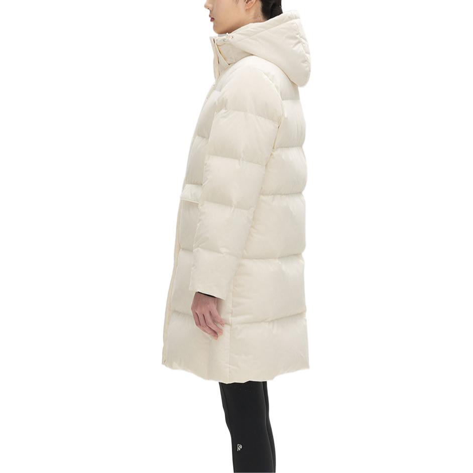 Anta Solid Color Logo Long Sleeve Down Jacket Women outerwear White 962247904-1